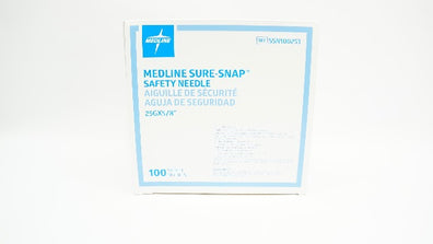 Medline SSN100253 Sure-Snap Safety Ndle 25G x 5/8 - Box of 100